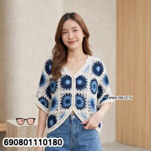 Alternative view of Boho Sunflower Crochet Kimono Cardigan เสื้อคลุมถักต่อดอก ลายดอกทานตะวัน สไตล์โบฮีเมียน - 690801110180