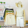 Drawstring beach shorts with lace trim