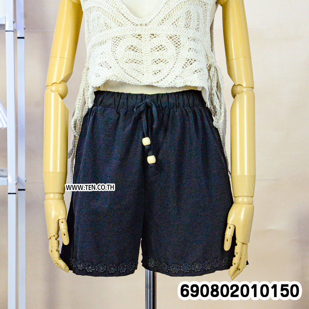 Lace Trim Beach Drawstring Shorts กางเกงขาสั้นเอวผูก ชายแต่งลูกไม้ - 690802010150 - Image 4