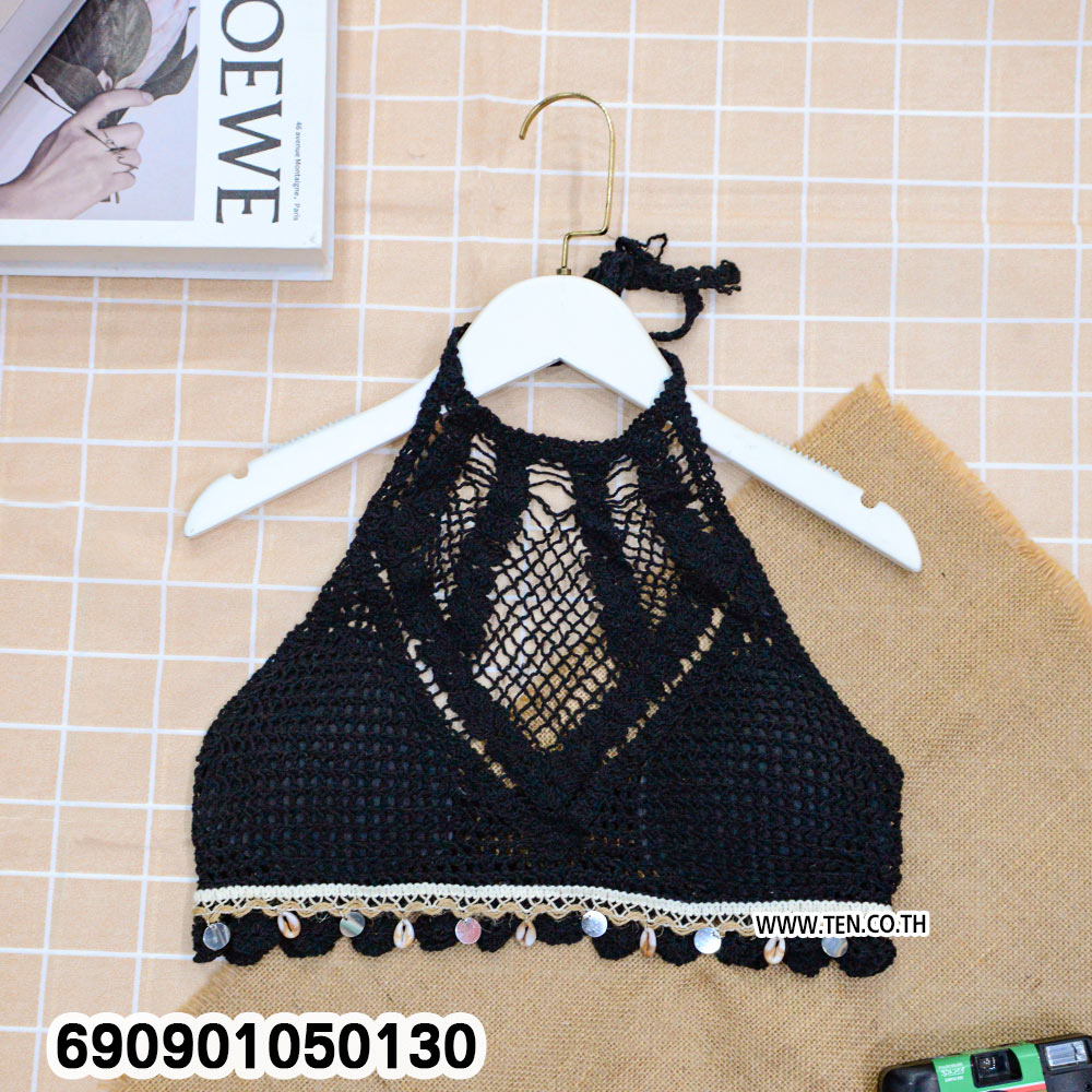Summer Crochet High Neck Halter Top เสื้อถักคล้องคอทรงไฮเน็ค ลุคซัมเมอร์ - 690901050130 - Image 4