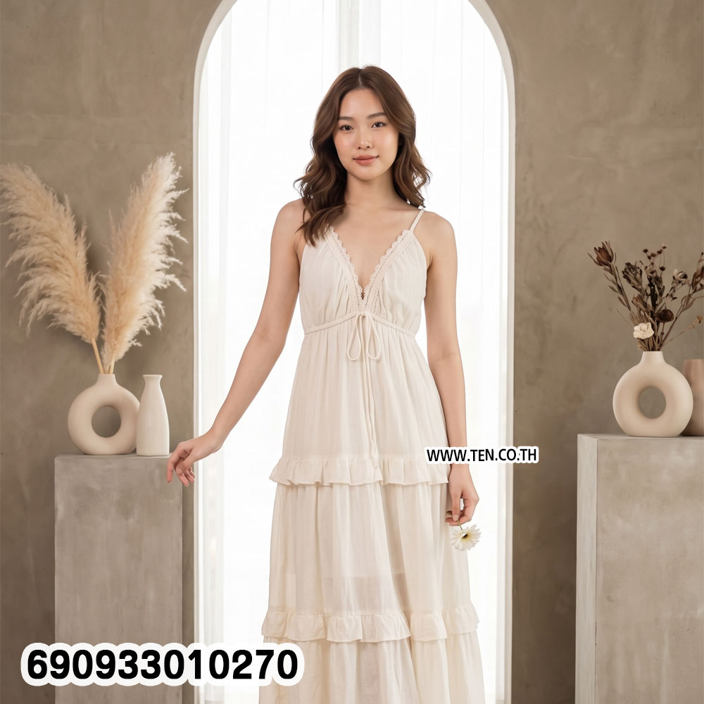 Summer Tiered Ruffle Camisole Dress เดรสสายเดี่ยวแต่งระบายชั้น ลุคซัมเมอร์รีสอร์ท - 690933010270 - Image 2