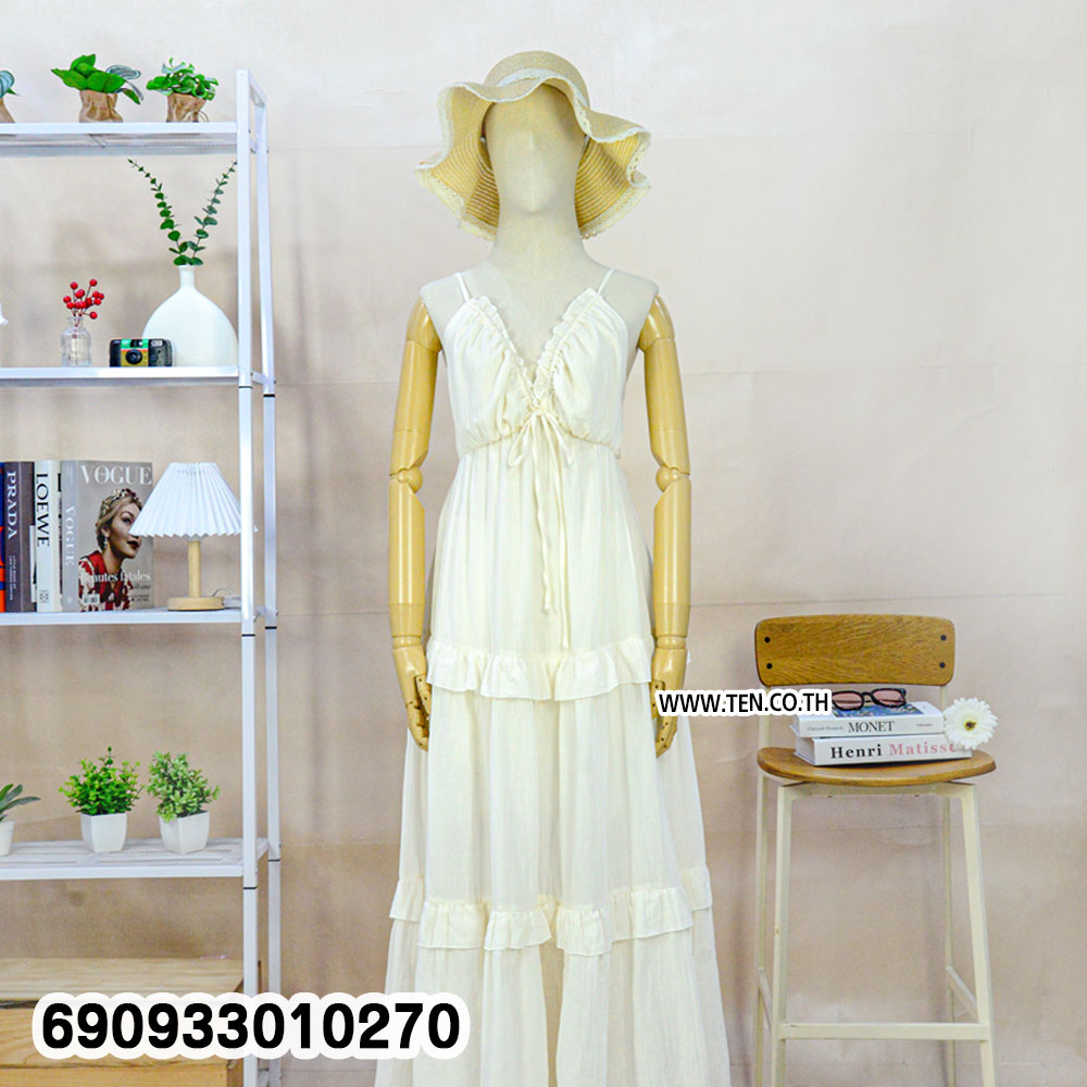 Summer Tiered Ruffle Camisole Dress เดรสสายเดี่ยวแต่งระบายชั้น ลุคซัมเมอร์รีสอร์ท - 690933010270 - Image 4