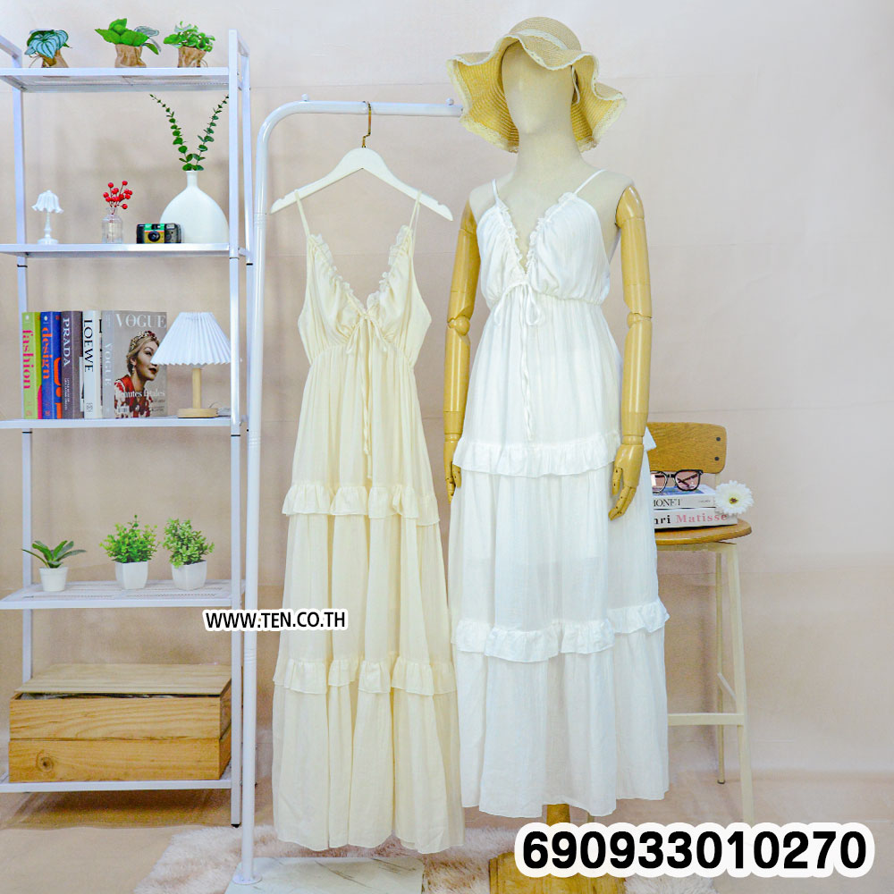 Summer Tiered Ruffle Camisole Dress เดรสสายเดี่ยวแต่งระบายชั้น ลุคซัมเมอร์รีสอร์ท - 690933010270 - Image 3