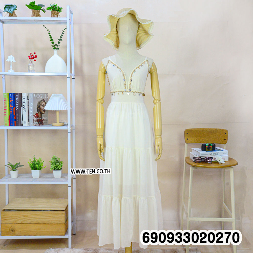 Summer Backless Tiered Resort Dress เดรสสายเดี่ยวเปิดหลัง แต่งระบายชั้น ลุคซัมเมอร์ - 690933020270 - Image 5