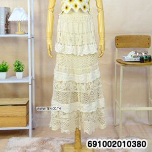 Boho Crochet Lace Long Skirt กระโปรงยาวลูกไม้ถักโครเชต์สไตล์โบโฮ - 691002010380 - Image 5
