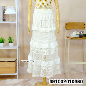 Boho Crochet Lace Long Skirt กระโปรงยาวลูกไม้ถักโครเชต์สไตล์โบโฮ - 691002010380 - Image 4